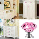 10 Pcs Crystal Glass Cabinet Knobs 30Mm Diamond Shape Drawer Kitchen Cabine N1Y2