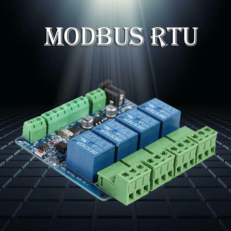 Modbus RTU 4 Way Relay Module 4 Switch Volume Road Input 485 Communication