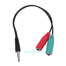 2pcs 3.5mm Male to 2 Female Y Splitter Audio Extension Cables Adapter for Mobile