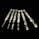 Set of 6Pcs 1/4'' Metric Hex HSS M3-M10 Composite Tap Thread Spiral Drill Bit