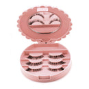 Cute Bow False Eyelash Makeup Mirror Storage Plastic Box Cosmetic Case Organizer