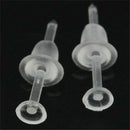 50 Pairs Women Clear Plastic Stem Rubber Anti-Allergy Ear Stud Earrings Stoppers