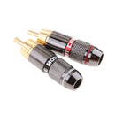 Set of 2 Copper RCA Phono Male Plug Solder Connector Audio Adapter Audio Plug AV