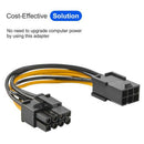 1X(Pcie Adapter Cable,2-Pack 6-Pin To 8-Pin Pcie Express Power Adapter Cabl