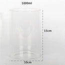 Multi-functional Desktop Decor,Bamboo Frame Clear Glass Aquarium / Glass Vase /