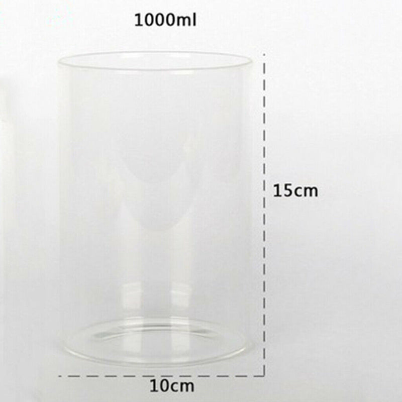 Multi-functional Desktop Decor,Bamboo Frame Clear Glass Aquarium / Glass Vase /