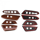 4Pcs Peach Wood Grain Car Interior Inner Electric Window Switch Panel Cover