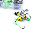 Round Jig Head, 100Pcs Ultrahead Jig Fishing Hook Jigheads Set, with Plastic