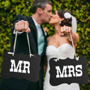Wedding Mr And Mrs Signs Chair Sign Props Bride Groom Banner Reception Photo  JR