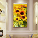 5D DIY Full Round Drill Diamond Painting Sunflowers Cross Stitch Embroidery