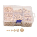 1150pc 6mm-20mm Natural Wood Beads Unfinished Round Wooden Loose Beads Spacer