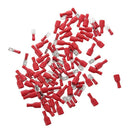 100 Red Spade Crimp Terminals Fully Insulated Electrical Connectors Audio W