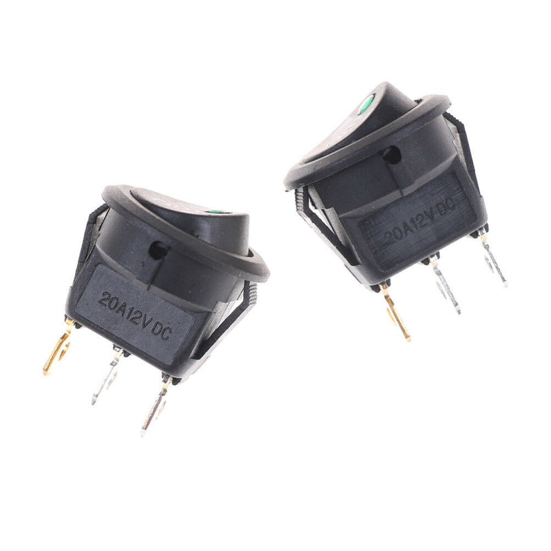 2pcs Parking Sensor Switch 12V 20A 3Pin Illuminated Rocker Switch Roun Bj