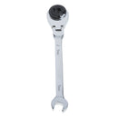 1pc Tubing Ratchet Wrench Flexible Head 72 Tooth Durable Steel Open End 9mm