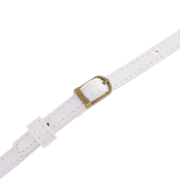Adjustable PU Leather Handbag Shoulder Bag Strap Replacement White 12mm Wide