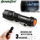 Q5 Zoomable 8000LM Super Bright Focusable 3 Modes XPE LED Flashlight Torch Lamp