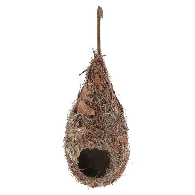 Natural Hand-Woven Bird Cage Straw Nest Outdoor Garden Decor for Canary Finch