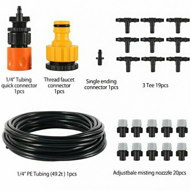 15 M Nursery Garden Mist Sprinkler Kit Cooling System Water DIY Humidification