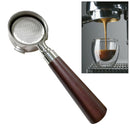Coffee Bottomless Portafilter ,Dosing Ring Espresso Coffee Funnel ,Wooden Handle