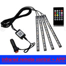 1PCS Car Interior 5050 RGB LED Strip Lights 48LEDs SMD 12V IR Controller +APP