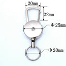 2x Heavy Duty Retractable Key Holder Carabiner Quick Release Telescopic Rope