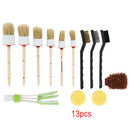 13pc Car Detailing Brush Kit Boar Hair Vehicle Auto Interior For Wheel C JNR
