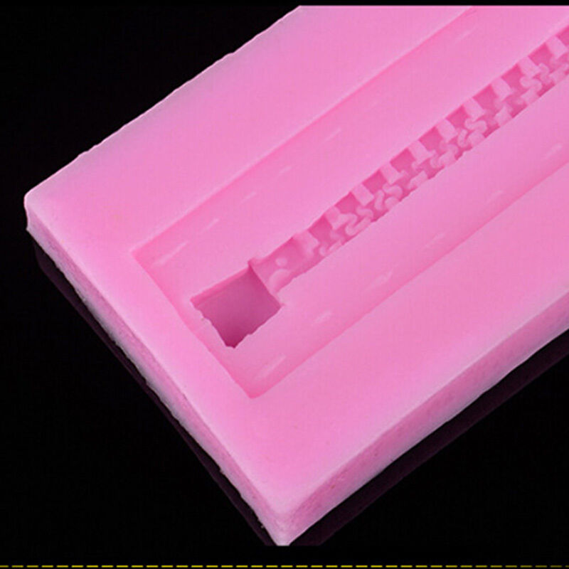 1*Zip Zipper Silicone Cake Fondant Decor Topper Mould Chocolate Baking Mold 3C