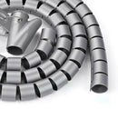 10mm Hose Spiral Computer Cable Cover Grey 9.8 ft with Clip W4D3