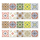 20pcs Bohemia Printing Tile Stickers for Home Kitchen Bath Decor B 10x10cm