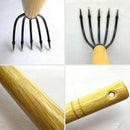 Durable 5-Tine Claw Rake Cultivator Seafood Rake with Wood Handle Gardening X3Q8