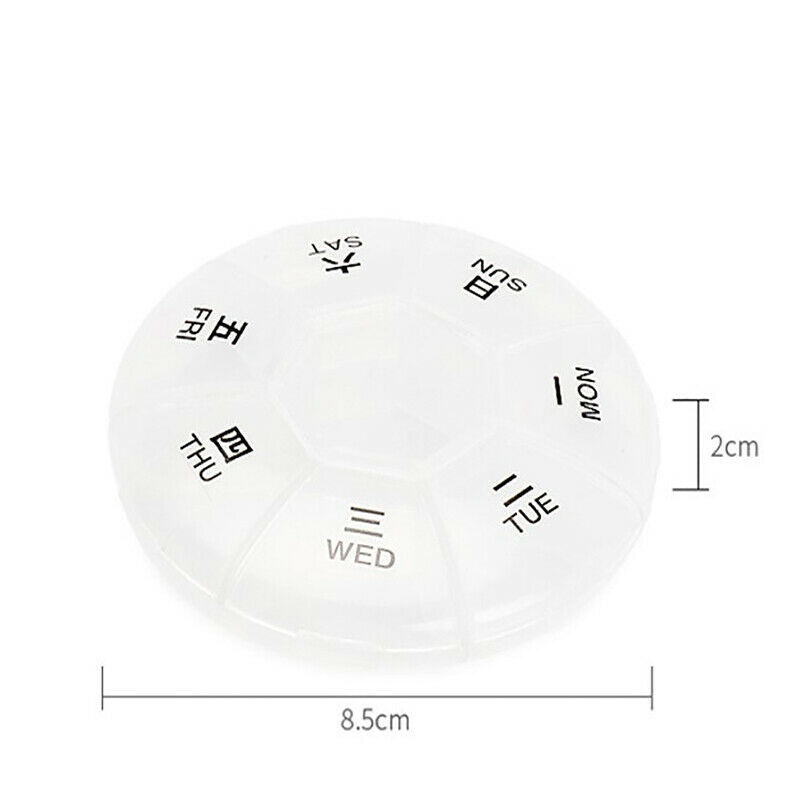 7 Day Pill Box Organizer Daily Weekly Tablet Reminder Travel Medicine Stor Hn