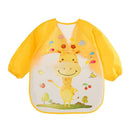 Cartoon Waterproof Unisex Baby Feeding Long Sleeve Art Apron Animal Bibs(F)