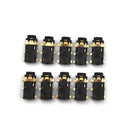 10Pcs 2.5mm Audio Connector Female 6 Pin SMT SMD Stereo Headphone Jack MWCAB.ES