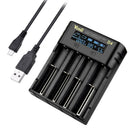 Intelligent LCD Charger 4 Slot For  21700 26650 AAA Battery AA Lithium F8K8