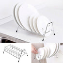 Home Stainless Steel Vertical Dish Bowl Drying Rack Water Drain Storage Hol C5I4