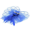 Flower Feather Fascinator Headband Hat Wedding Prom Ladies, Blue T2T3