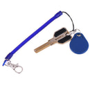 2X Retractable phone spring elastic rope security tool anti-lost keychain blu OZ