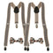 2Sets Boys Adjustable Suspenders Clip-on Braces Belts with Plaid Bowties Set