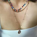 Individual Ethnic Multi-Layer Necklace Accessories Colorful Beads Shell Kis