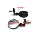2Pcs/Pair Motorcycle Rear View Mirrors Round 7/8 Inch Handle Bar End Foldab