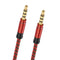 1.5M Red Nylon Braid 3.5mm Plug Male To Male Aux Extension Cable For Phone