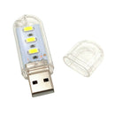 Mini Pocket USB LED Night Light 3 LEDs 5V Bulb Lamp for Reading White