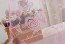 Flocking Butterfly Sheer Curtain Voile Panel Window Balcony Tulle Divider Pink