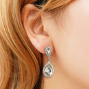 Elegant Water Drop Crystal Earrings Rhinestone Dangle Women Wedding Jewelry