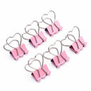 New Romantic Pink Color Metal Clips Notes Letter Heart Shape Clip School Of A9X4