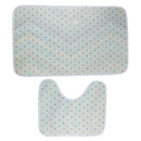 2 Wave Fiber U Shaped Contour Bath Mat Set  Bathroom Floor Non-Slip Toilet Mats
