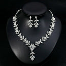 Wedding Necklace Set Accessories High-Grade Floral Crystal Necklace Earring