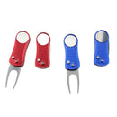 Golf Divot Repair Tool Switchblade and Detachable Ball Marker Value 2 Pack