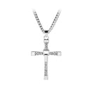 Fashion Movie Men Clavicle Chain Rhinestone Cross Pendant Collar Necklace