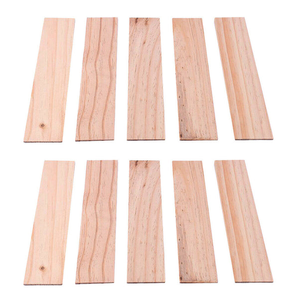 10 Pcs Natural Wooden Square Strips Board Dowel Rods Pouch